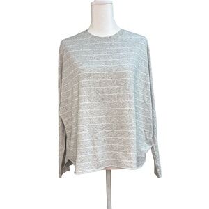 Frank and Eileen Long Sleeve‎ Capelet Sweatshirt Womens XS Striped Grey White